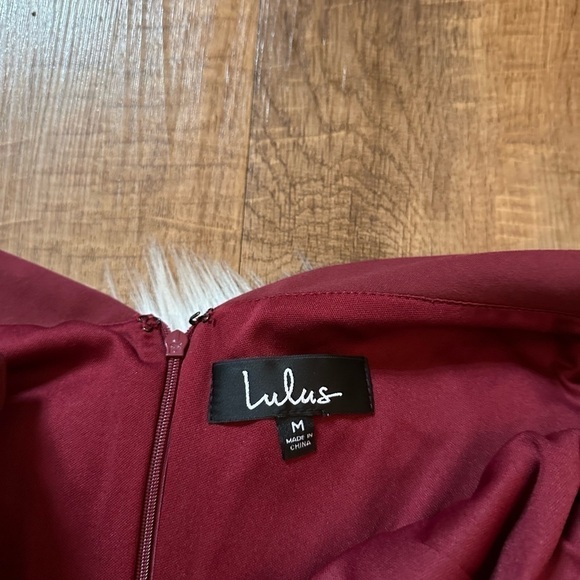 LULU’S Way Of Love Wine Red Off The Shoulder Bodycon Dress - Picture 3 of 3